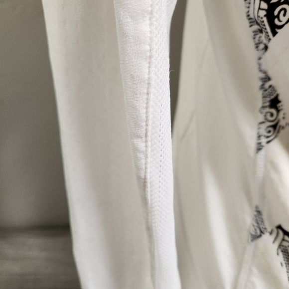 SanSolei White Black Top S Half Zip Diamond Equestrian Prints UPF 50 Breathable - Picture 7 of 8
